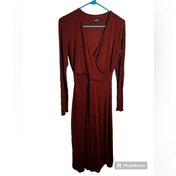 Express Medium Midi Dress in an Orange/brown color - Picture 1 of 3